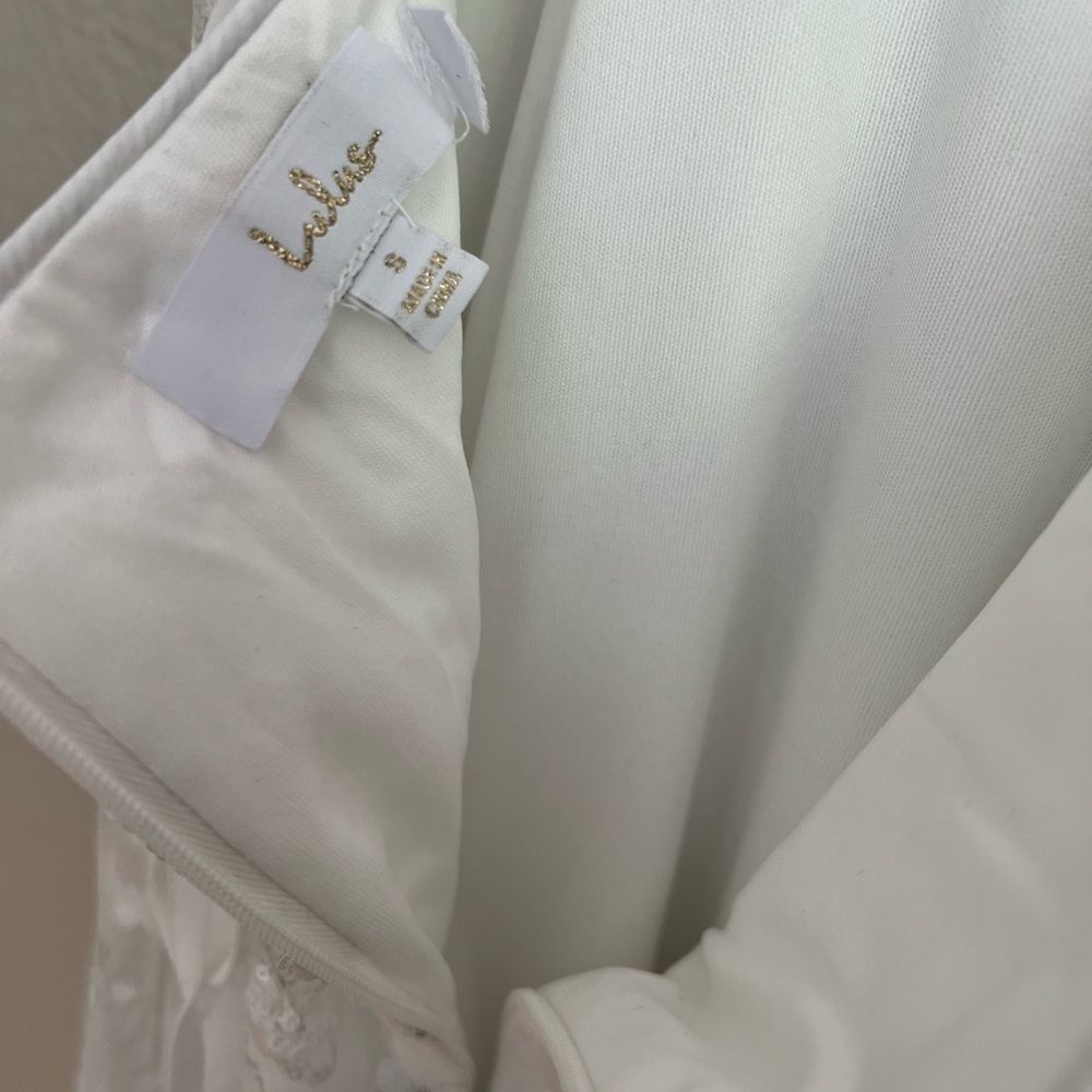 NWOT Magically Charming White Sequin Embroidered Lace-Up Maxi Dress - Picture 9 of 9
